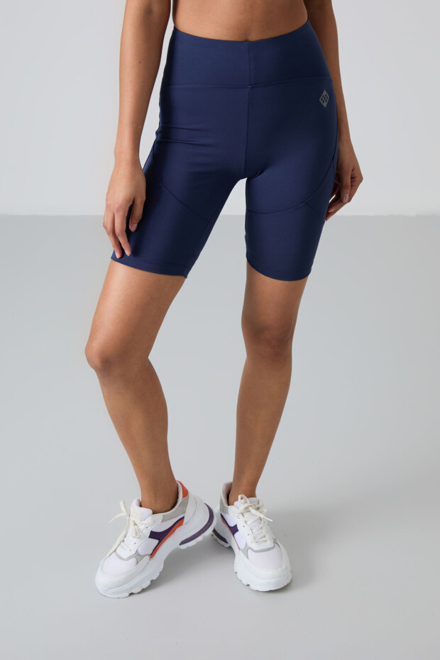 İndigo Esnek Standart Fit Performans Kadın Biker Tayt - 91013 - 4