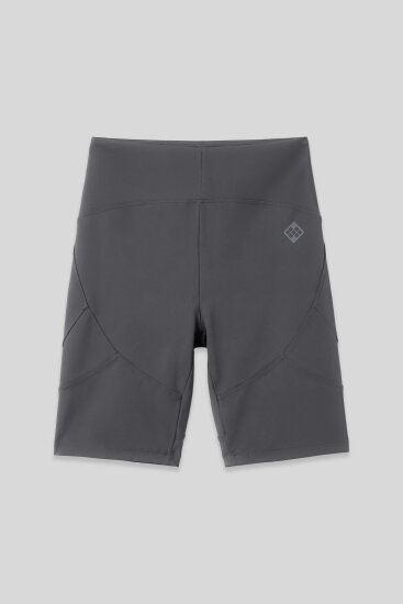 Koyu Gri Esnek Standart Fit Performans Kadın Biker Tayt - 91013 