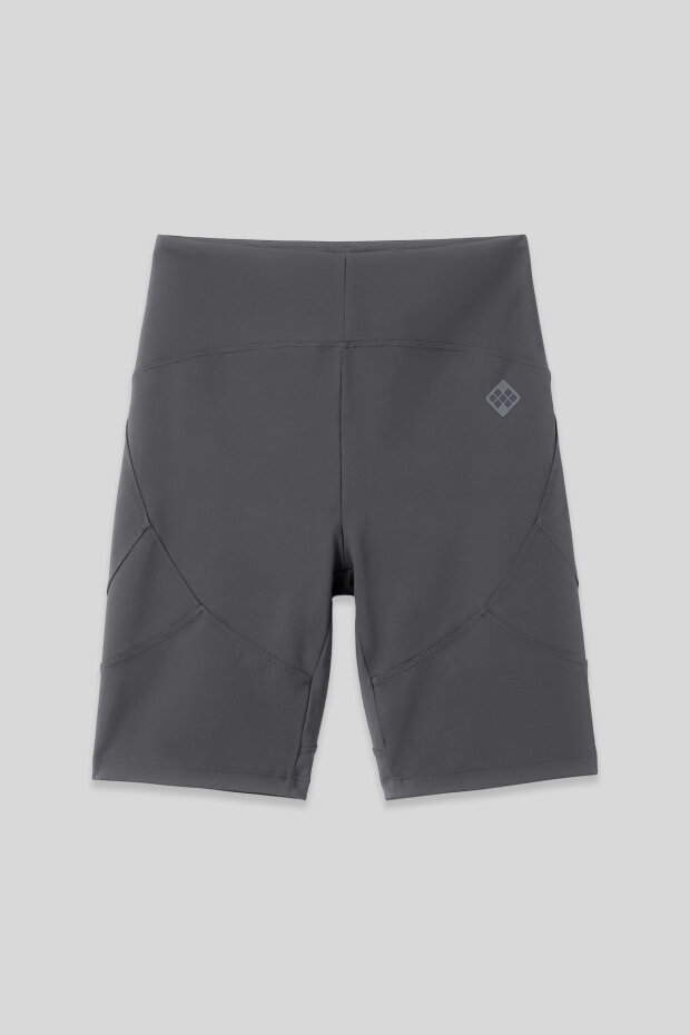 Koyu Gri Esnek Standart Fit Performans Kadın Biker Tayt - 91013 - 1