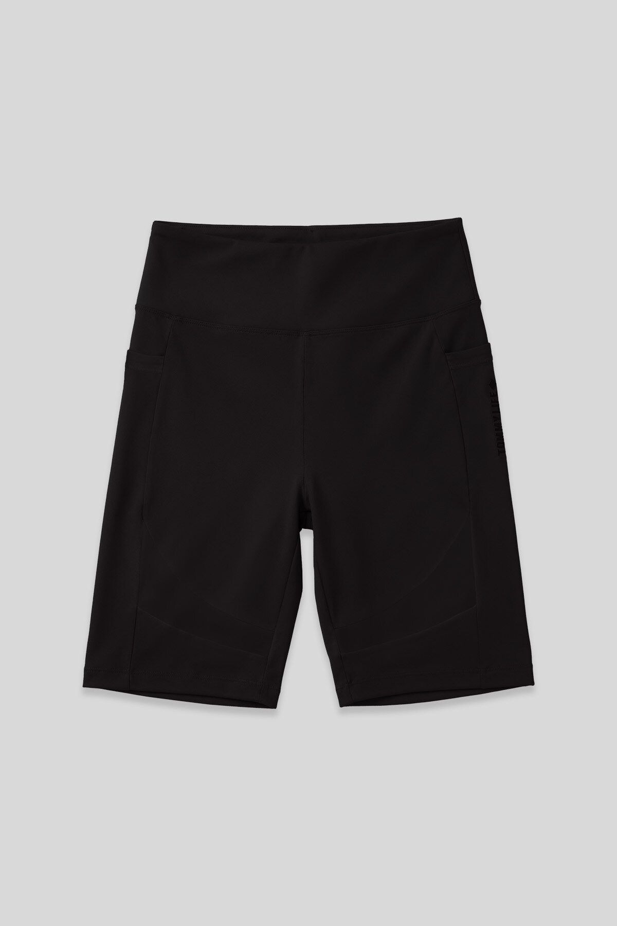 Siyah Esnek Standart Fit Performans Kadın Biker Tayt - 91012 - TOMMYLIFE