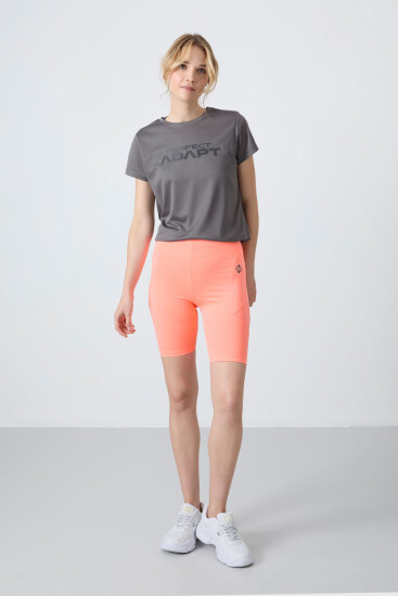 Yavruagzı Esnek Standart Fit Performans Kadın Biker Tayt - 91013 