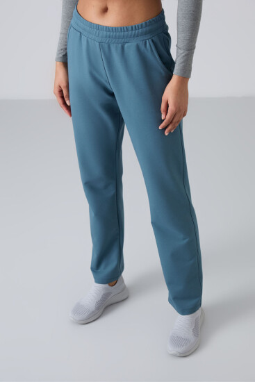 Orman Yeşili Yüksek Bel Cepli Rahat Form Klasik Paça Kadın Eşofman Alt - 94584 - TOMMYLIFE (1)