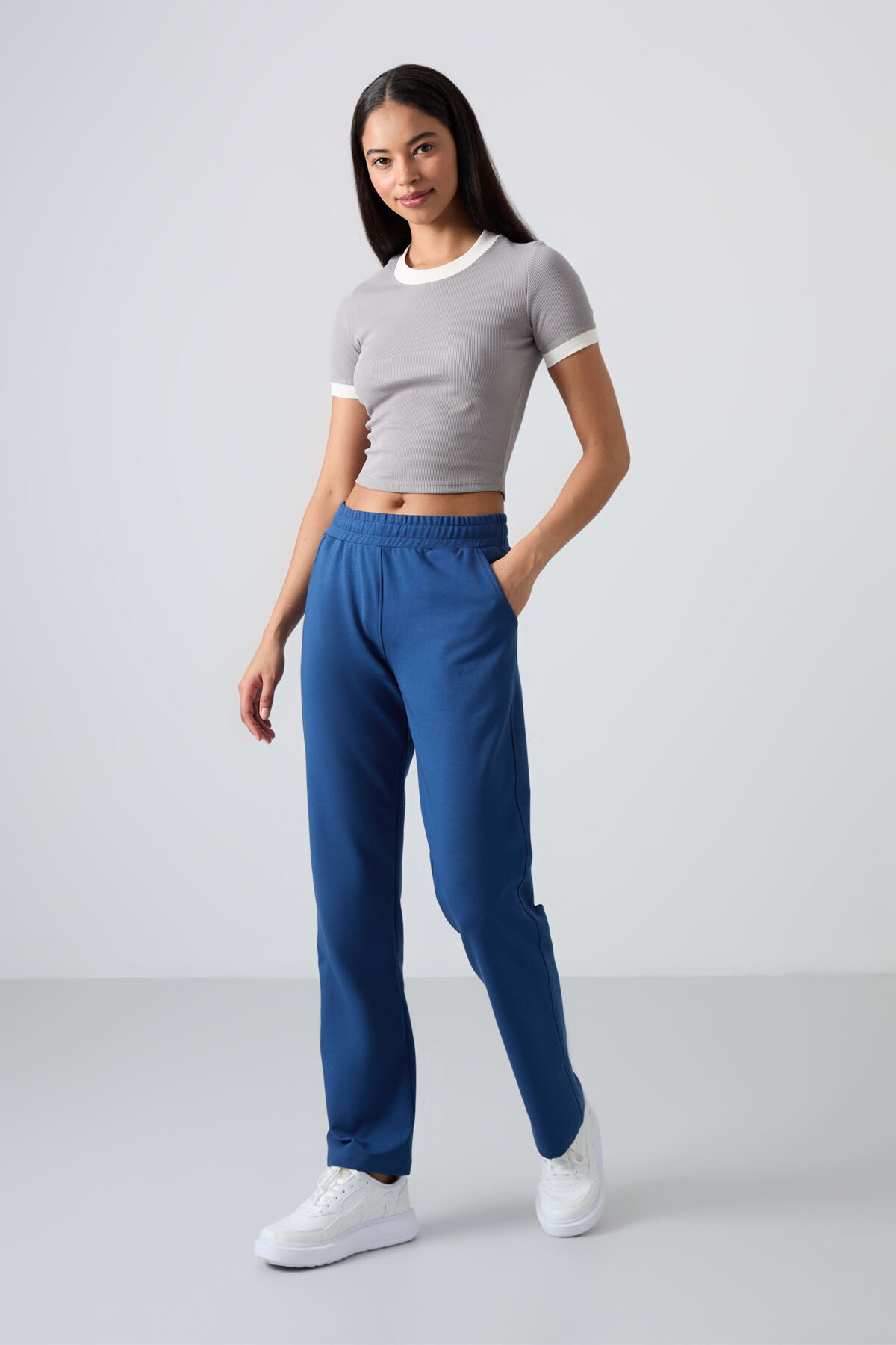 Parlament Yüksek Bel Cepli Rahat Form Klasik Paça Kadın Eşofman Alt - 94584 - TOMMYLIFE