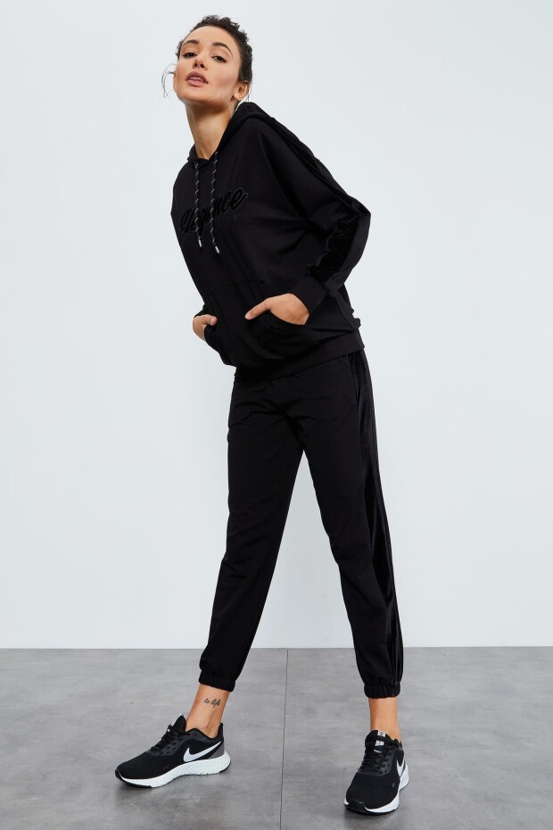 BAYAN EŞOFMAN TAKIM SWEAT/JOGGER SİYAH-SİYAH - 1