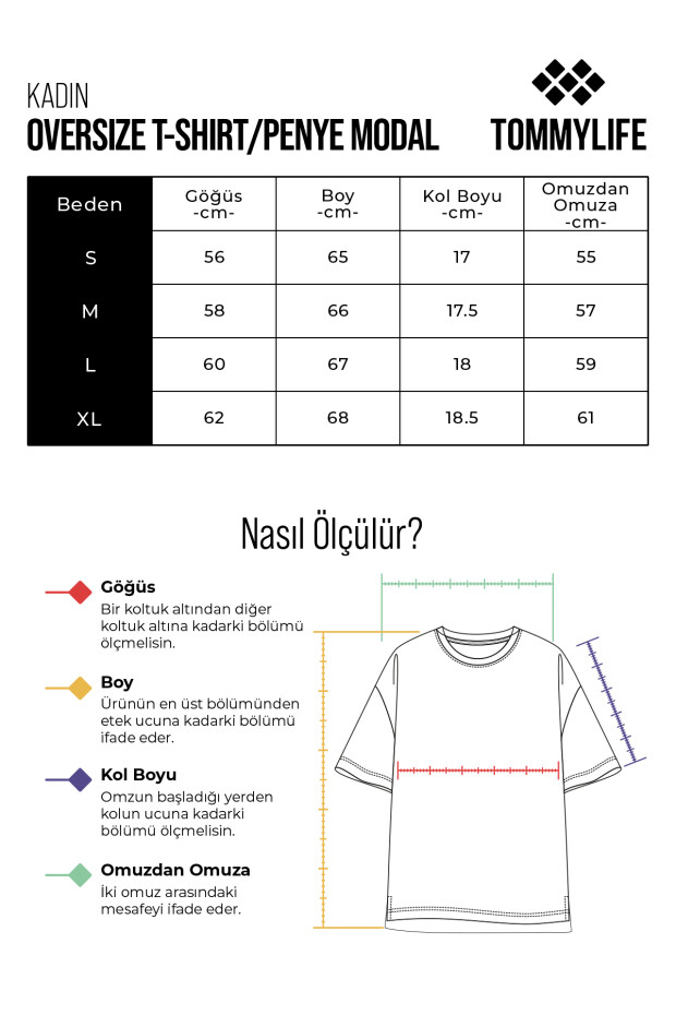 Açık Eflatun Penye Modal Yumuşak Tuşeli Oversize Fit Basic Kadın T-Shirt- 97285