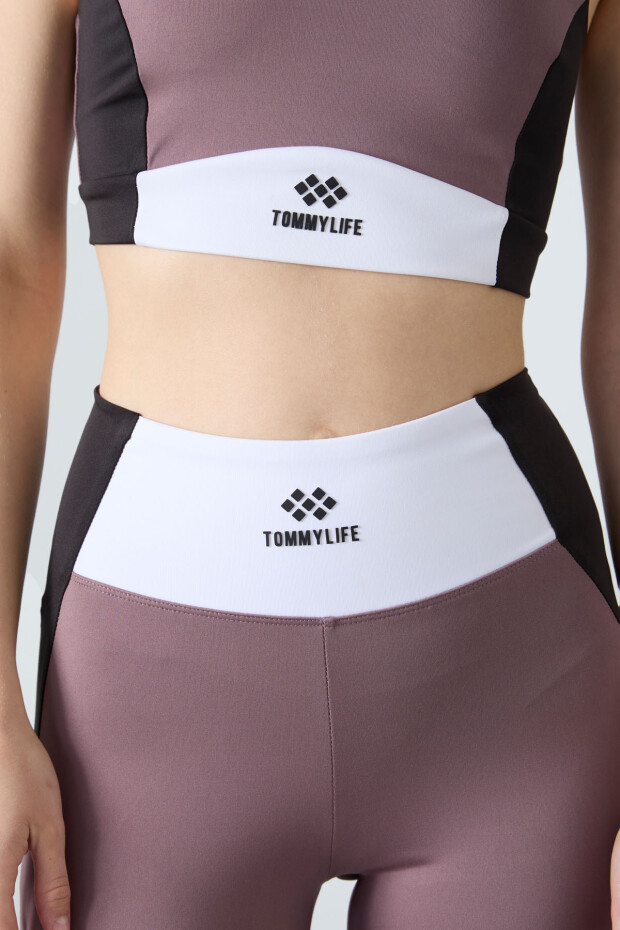 Gül Kurusu Esnek Standart Fit Performans Kadın Tayt Takım - 95334 - 4