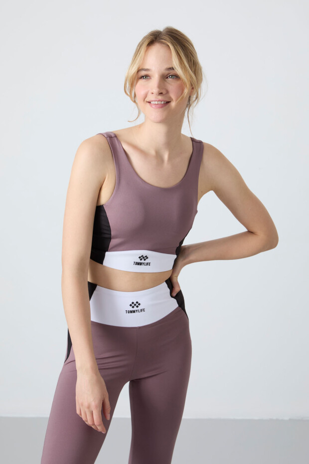 Gül Kurusu Esnek Standart Fit Performans Kadın Tayt Takım - 95334 - 6