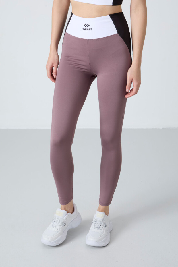 Gül Kurusu Esnek Standart Fit Performans Kadın Tayt Takım - 95334 - 3