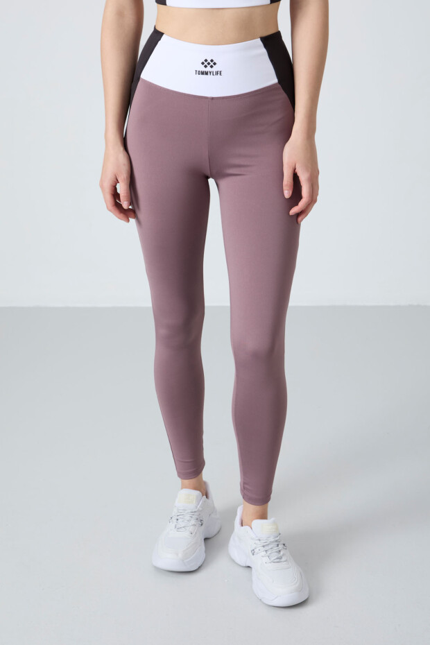 Gül Kurusu Esnek Standart Fit Performans Kadın Tayt Takım - 95334 - 7