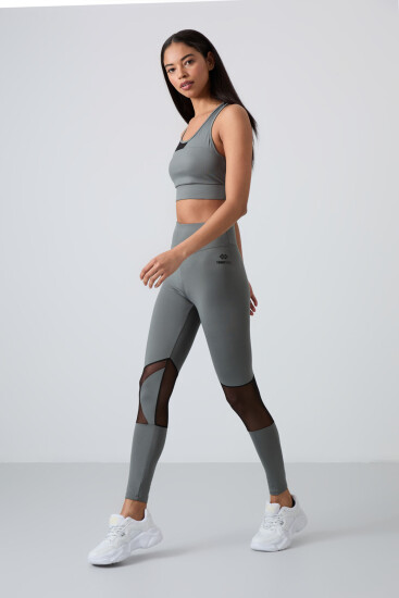 Haki Esnek Standart Fit Performans Kadın Tayt Takım - 95331 - TOMMYLIFE