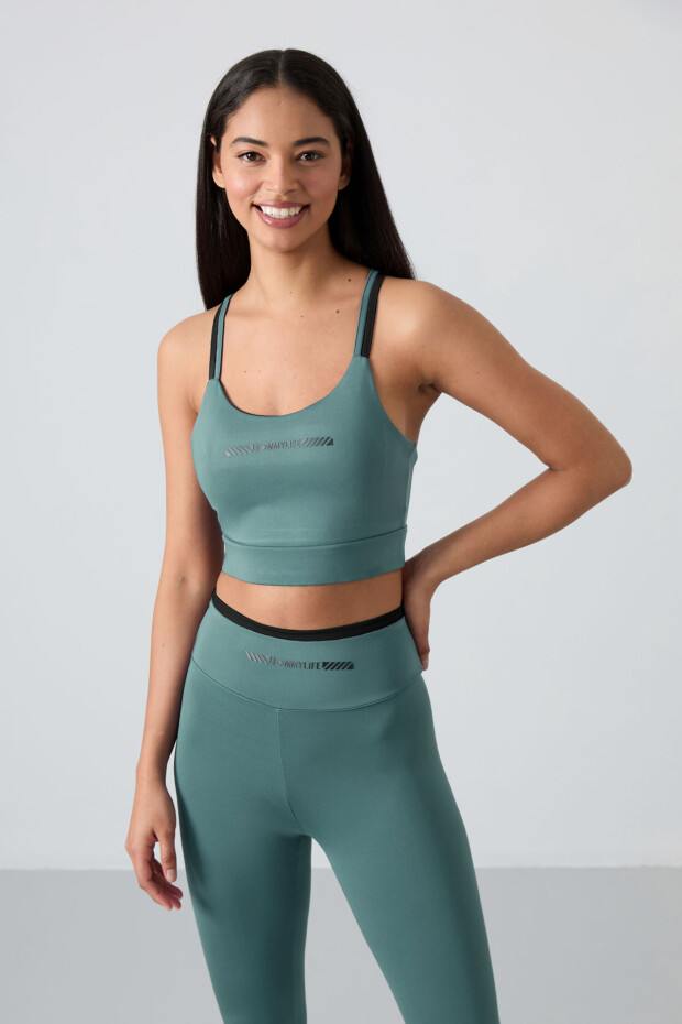 Mint Yeşili Esnek Standart Fit Performans Kadın Tayt Takım - 95333