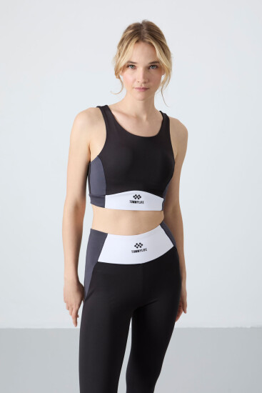 Siyah Esnek Standart Fit Performans Kadın Tayt Takım - 95334 - TOMMYLIFE (1)
