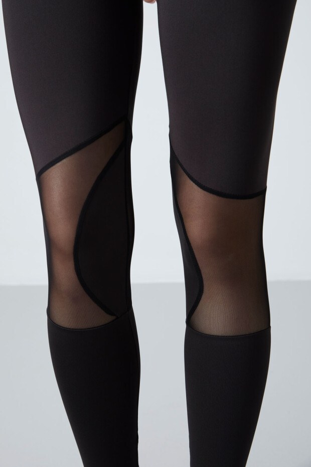 Taş - Siyah Esnek Standart Fit Performans Kadın Tayt Takım - 95331 - 9