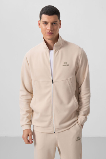 Bej Yüzeyi Dokulu Rahat Form Erkek Eşofman Takım - 85273 - TOMMYLIFE (1)