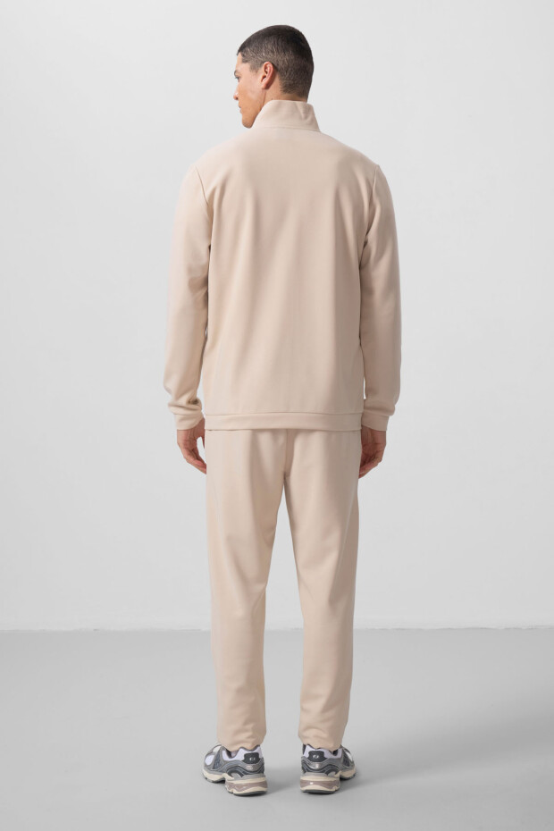 Bej Yüzeyi Dokulu Rahat Form Erkek Eşofman Takım - 85273 - 8