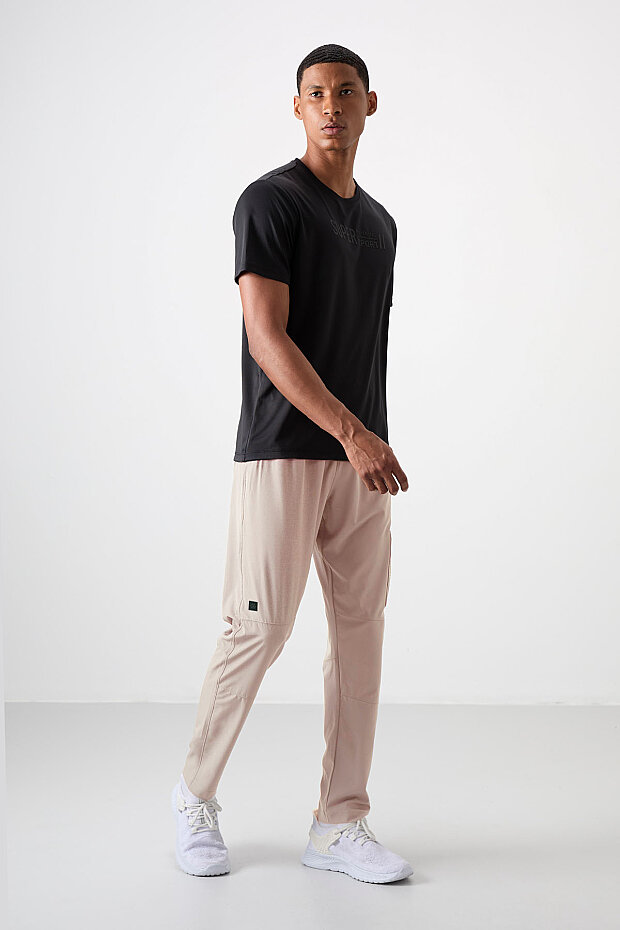 Bej İnce Yumuşak Comfort Fit Erkek Eşofman Alt - 82120 - 2