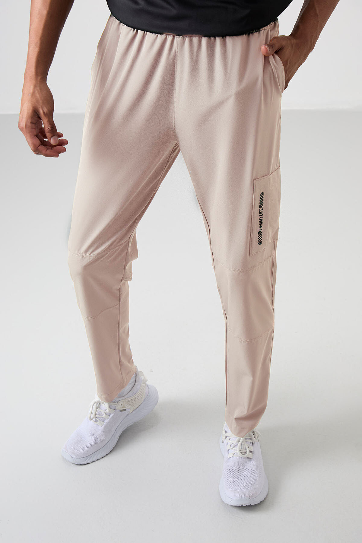 Bej İnce Yumuşak Comfort Fit Erkek Eşofman Alt - 82120 - TOMMYLIFE