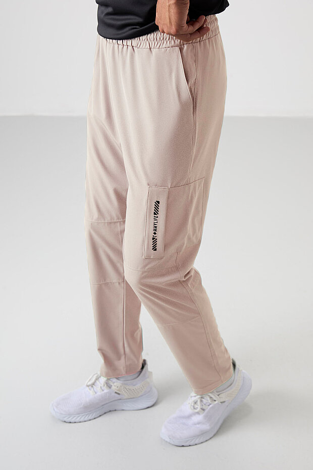 Bej İnce Yumuşak Comfort Fit Erkek Eşofman Alt - 82120 - 4