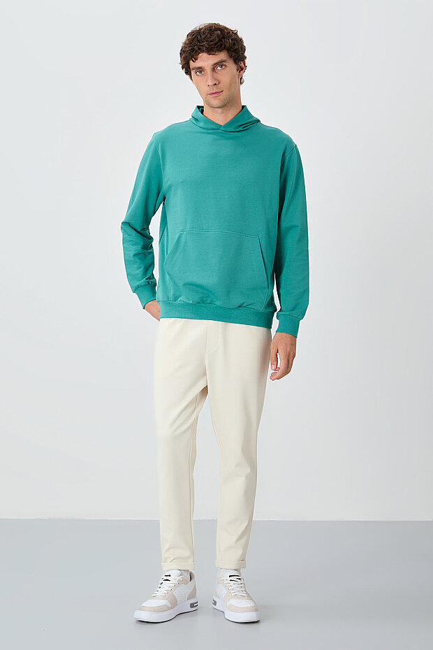 Bej Yüzeyi Dokulu Standart Fit Erkek Eşofman Alt - 82154 - 3