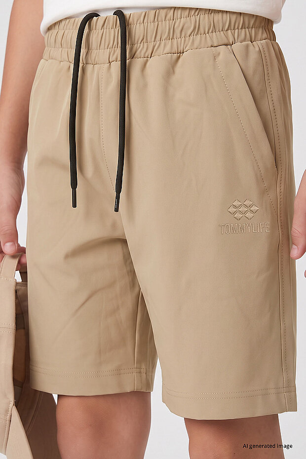 Bej Standart Fit Basic Performans Erkek Çocuk Şort - 11303 - 3