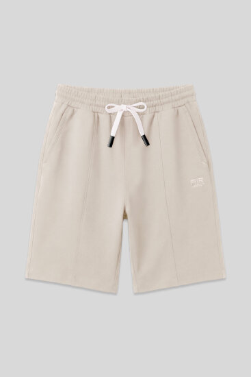 Bej Pamuklu Kalın Yumuşak Dokulu Standart Fit Basic Erkek Şort - 81277 - Air Jones