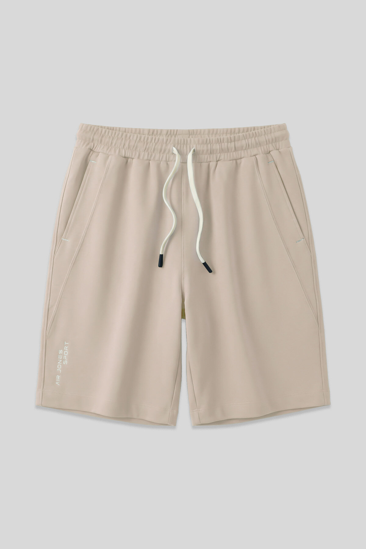 Bej Pamuklu Kalın Yumuşak Dokulu Standart Fit Basic Erkek Şort - 81278 - Air Jones