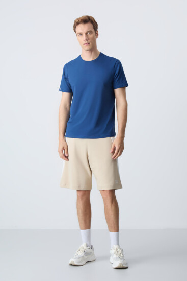 Bej Pamuklu Kalın Yumuşak Dokulu Standart Fit Basic Erkek Şort - 81280 - Air Jones (1)