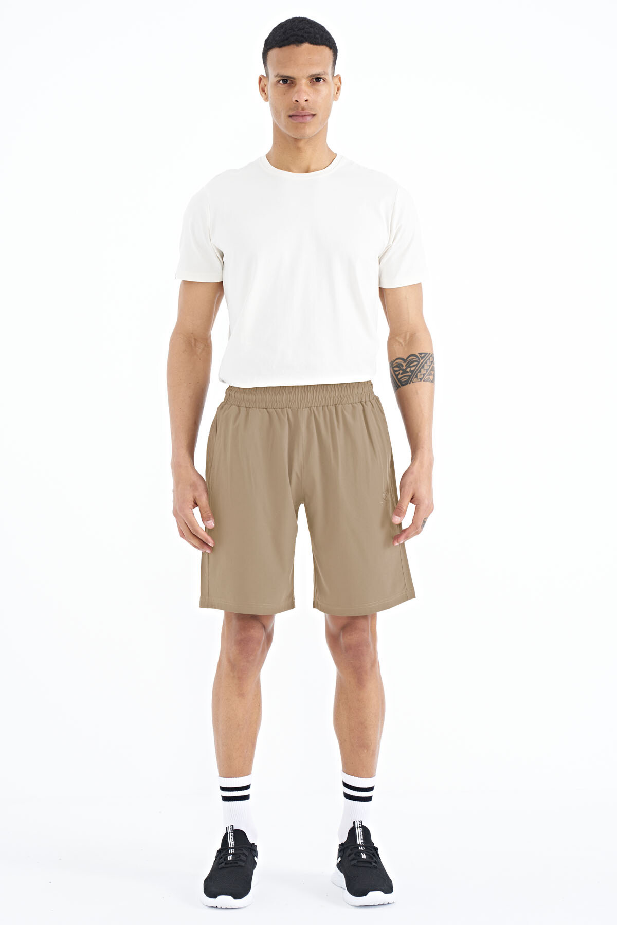 Bej Yan Cep Detaylı Lastikli Erkek Şort - 81238 - TOMMYLIFE