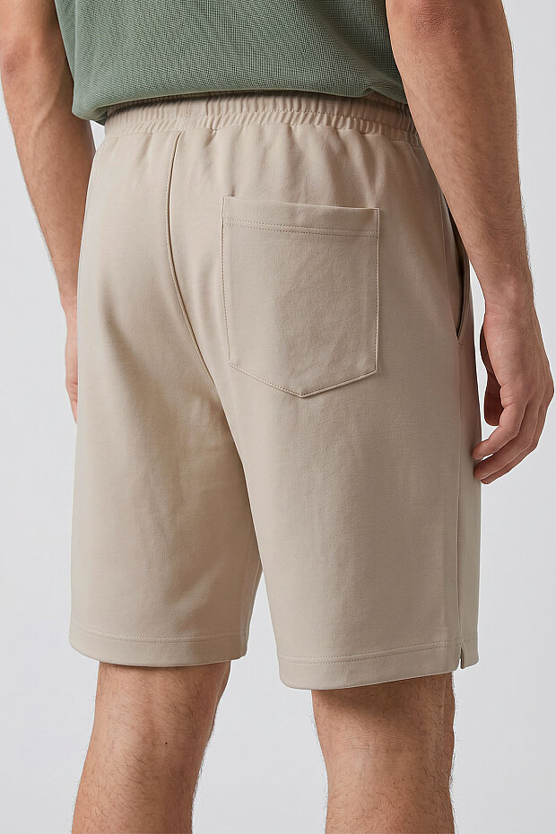 Bej Standart Fit Basic Arka Cepli Erkek Şort - 81314 - 6