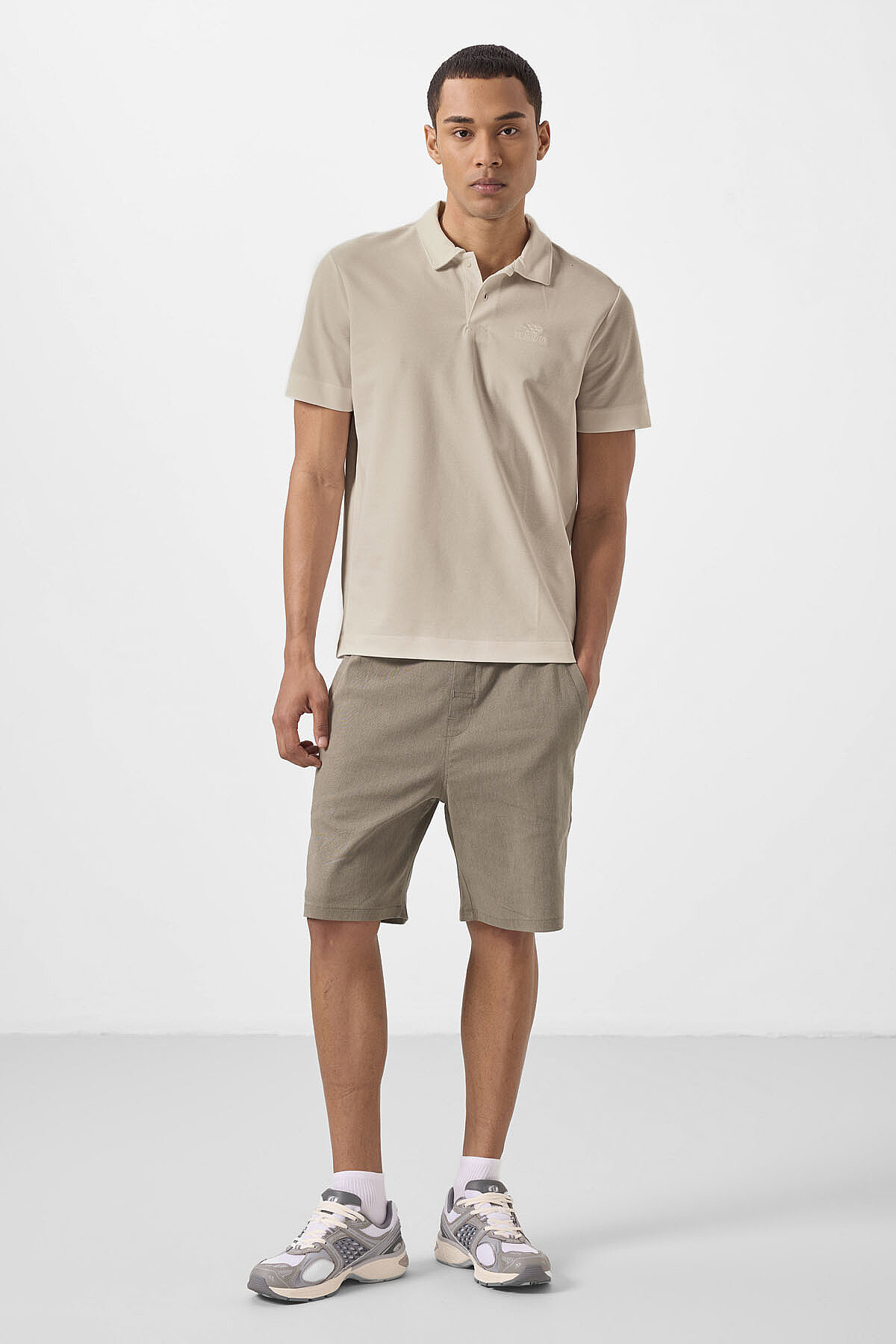 Bej Standart Kalıp Basic Polo Yaka Erkek T-Shirt - 87748 - TOMMYLIFE (1)