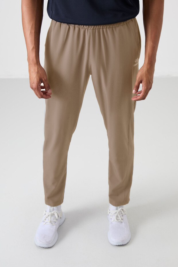 Bej İnce Yumuşak Comfort Fit Erkek Eşofman Alt - 82119 - 4
