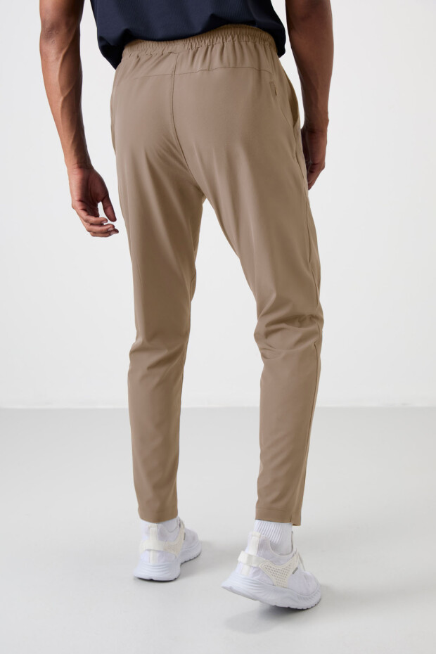 Bej İnce Yumuşak Comfort Fit Erkek Eşofman Alt - 82119 - 6