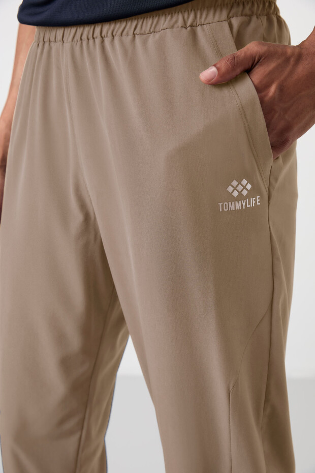 Bej İnce Yumuşak Comfort Fit Erkek Eşofman Alt - 82119 - 5