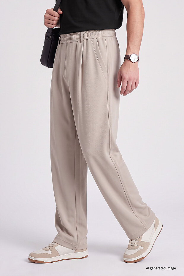 Bej Rahat Form Erkek Palazzo Pantolon - 82199 - 3