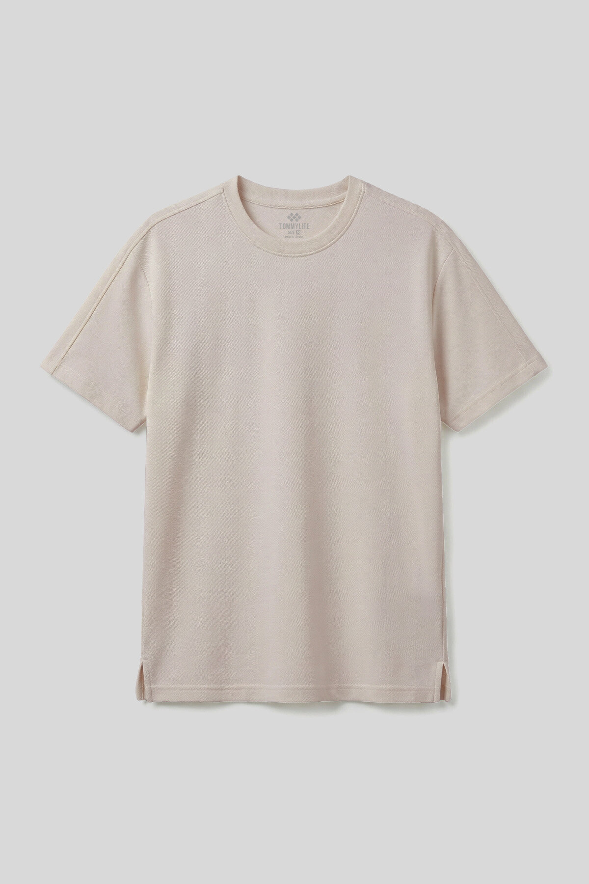 Bej Rahat Form Esnek Nefes Alabilir Erkek T-Shirt - 88495 - TOMMYLIFE (1)