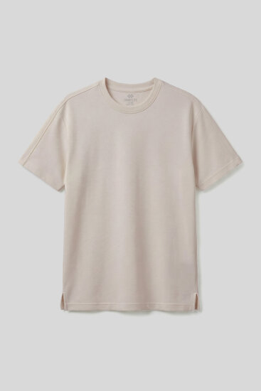 Bej Rahat Form Esnek Nefes Alabilir Erkek T-Shirt - 88495 - TOMMYLIFE (1)