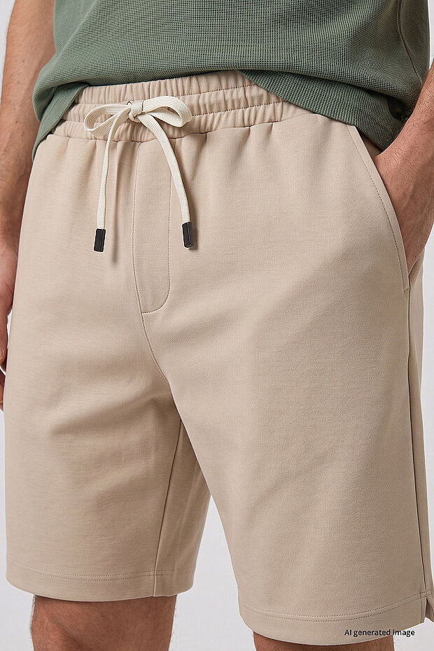 Bej Standart Fit Basic Arka Cepli Erkek Şort - 81314 - 3
