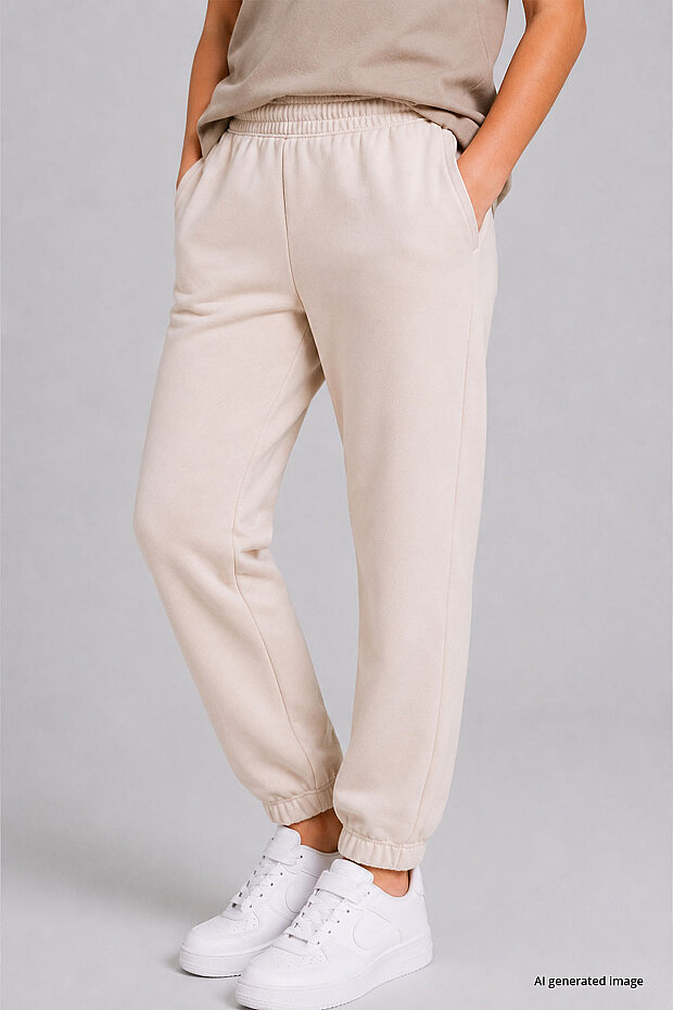 Bej Standart Fit Basic Kız Çocuk Eşofman Alt - 75194 - 2