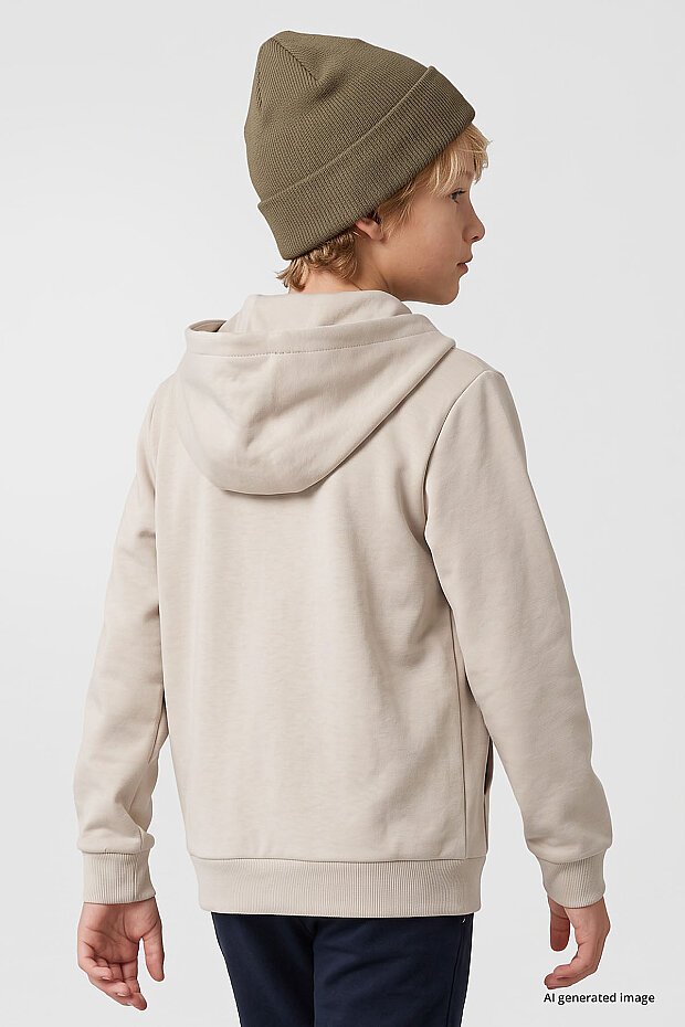 Bej Standart Kalıp Basic Erkek Çocuk Sweatshirt - 11336 - 7
