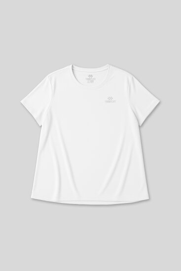 Beyaz Baskılı O Yaka Rahat Form Battal Büyük Beden Kadın T-Shirt - 97308 - TOMMYLIFE (1)