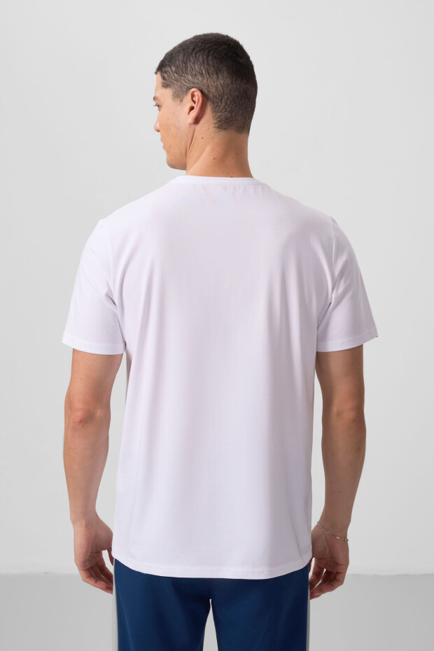 Beyaz Erkek Basic Kısa Kol Standart Kalıp O Yaka T-shirt - 87911 - 7