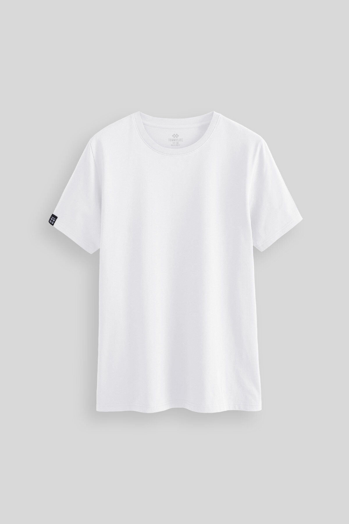 Beyaz Erkek Basic Kısa Kol Standart Kalıp O Yaka T-shirt - 87911 - TOMMYLIFE (1)