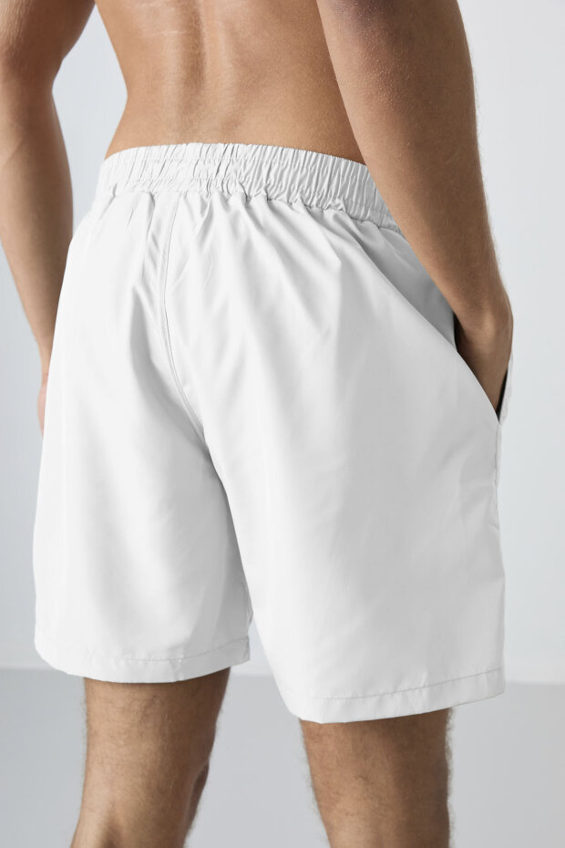 Beyaz Hızlı Kuruyan Standart Fit Erkek Deniz Şortu - 81237 - 6