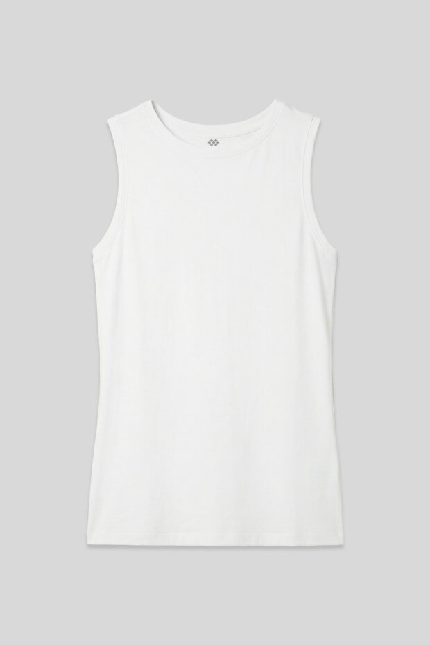 Beyaz Slim Fit Basic O Yaka Sıfır Kol Kadın Atlet - 97313 - 2