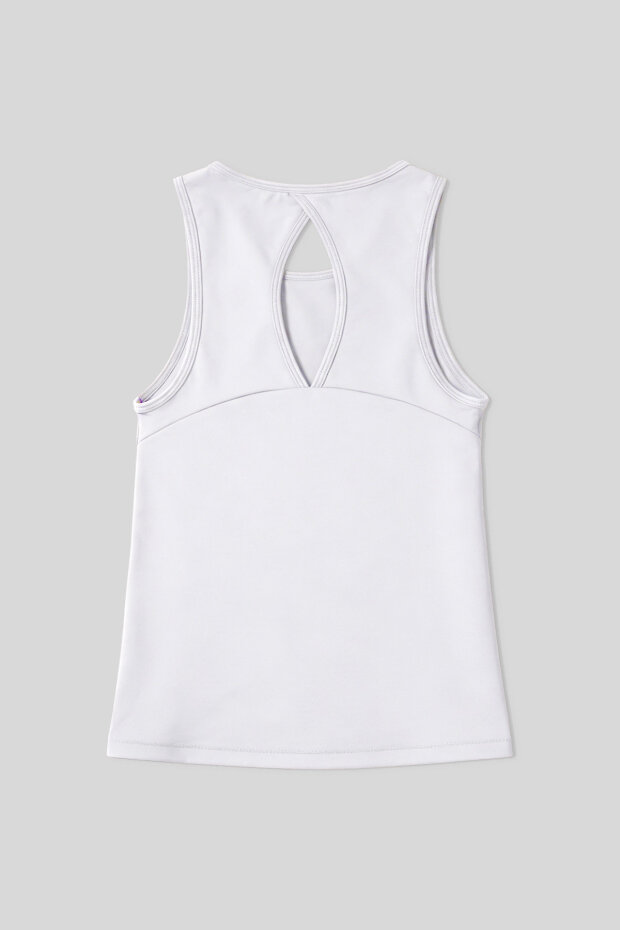 Beyaz Standart Fit Çapraz Sırt Detaylı Kadın Spor Atlet - 97296 - 4