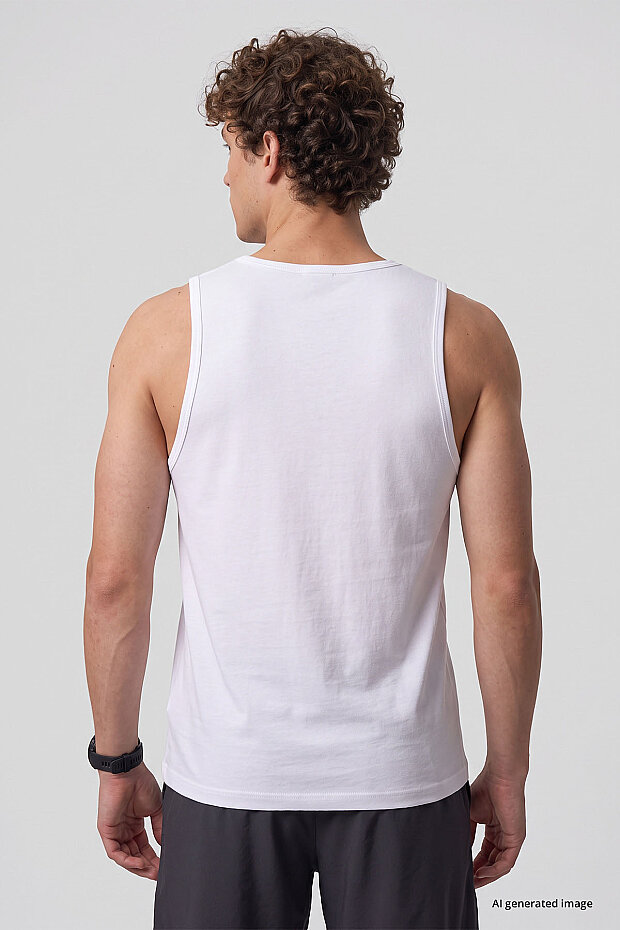 Beyaz Standart Kalıp Basic Spor Performans Kolsuz Erkek Atlet - 88503 - 6