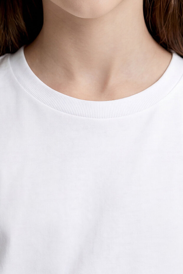 Beyaz O Yaka Standart Fit Basic Unisex Çocuk T-Shirt - 11328 - 5