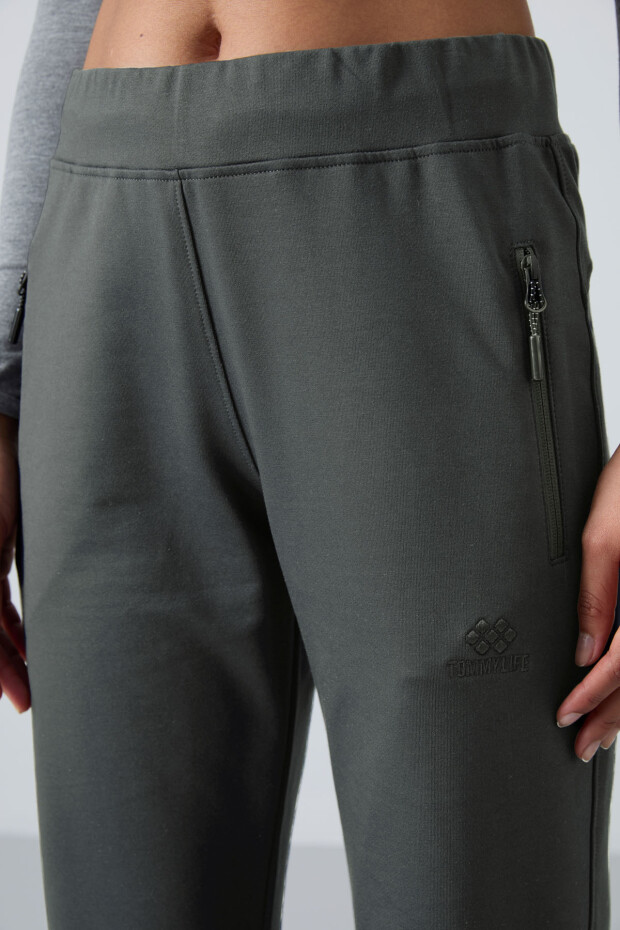 Çağla Fermuar Cepli Rahat Form Klasik Paça Kadın Eşofman Alt - 94195 - 4