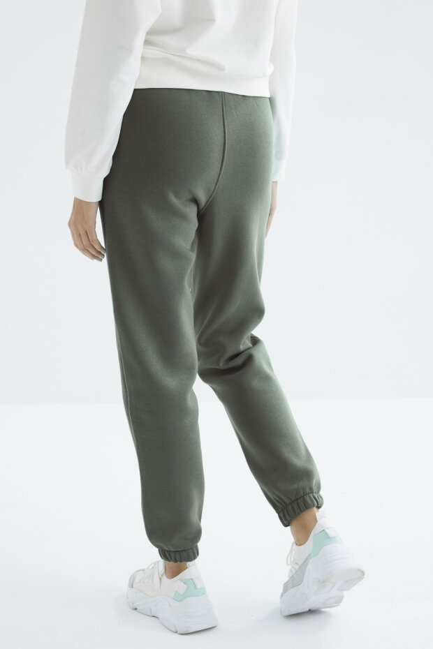 Çağla Yüksek Bel Şardonlu 3 İplik Pamuklu Basic Kadın Eşofman Alt - 94624 - 5