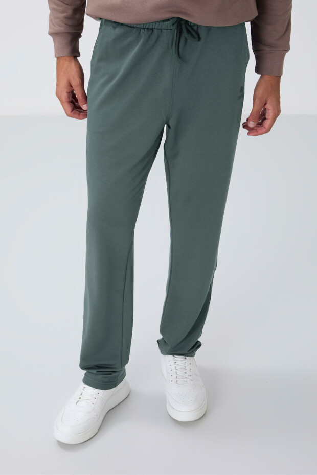 Çağla Bağcıklı Cepli Standart Kalıp Klasik Paça Erkek Eşofman Alt - 84682 - 4